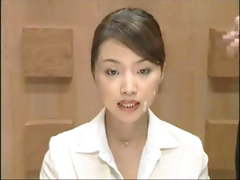 Beautiful Japanese newscaster gets several facisls